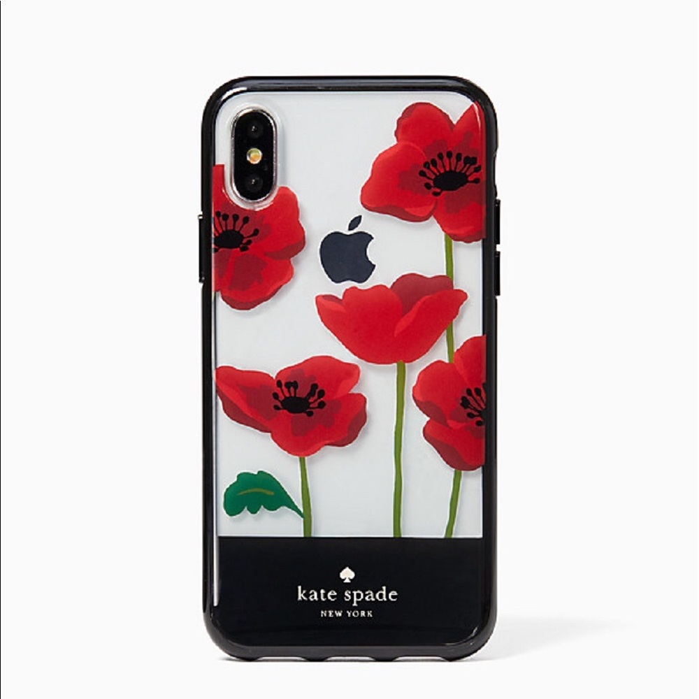Kate Spade iPhone X case red poppy resin  NWT